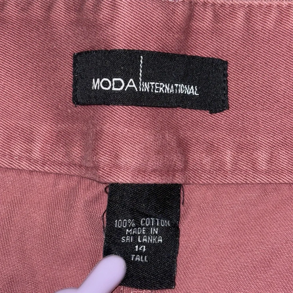 Moda International Mauve Wide Leg Chinos 14T Preppy Office Corp casual Comfort - Picture 7 of 7